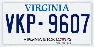 VA license plate VKP9607