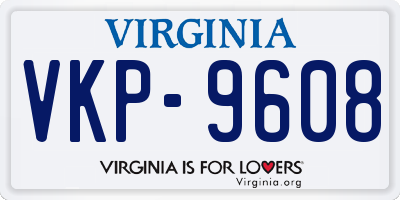 VA license plate VKP9608