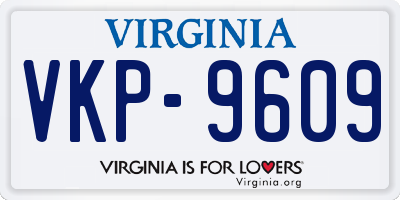 VA license plate VKP9609