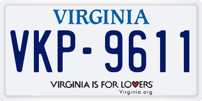 VA license plate VKP9611