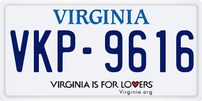 VA license plate VKP9616