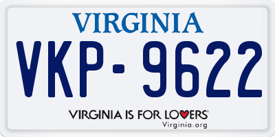 VA license plate VKP9622