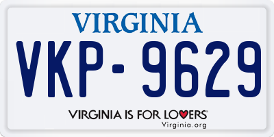 VA license plate VKP9629