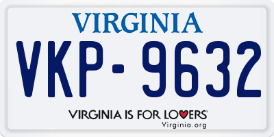 VA license plate VKP9632