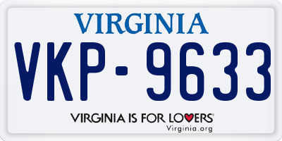 VA license plate VKP9633