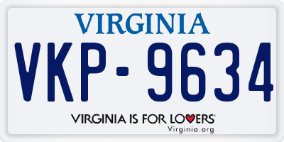 VA license plate VKP9634