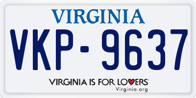 VA license plate VKP9637