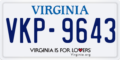 VA license plate VKP9643