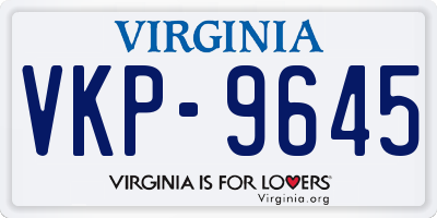 VA license plate VKP9645