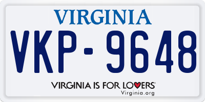 VA license plate VKP9648