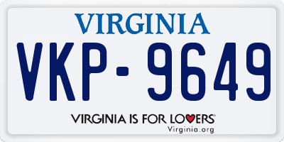 VA license plate VKP9649
