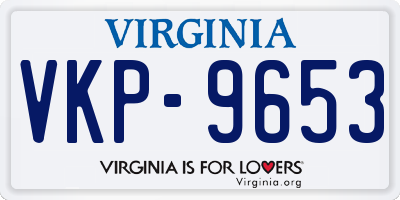 VA license plate VKP9653