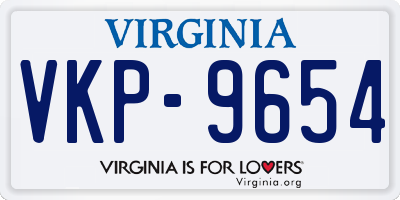 VA license plate VKP9654