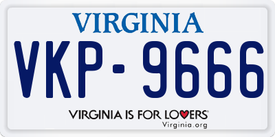 VA license plate VKP9666