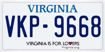 VA license plate VKP9668