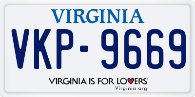VA license plate VKP9669