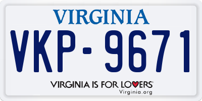 VA license plate VKP9671