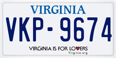 VA license plate VKP9674