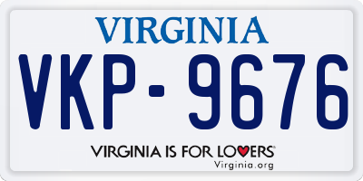 VA license plate VKP9676