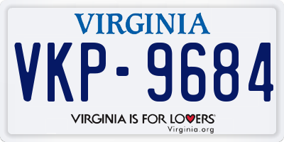 VA license plate VKP9684