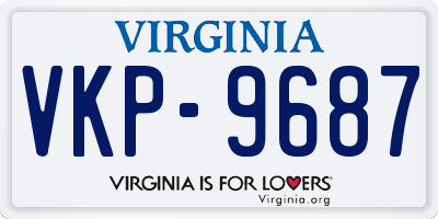 VA license plate VKP9687