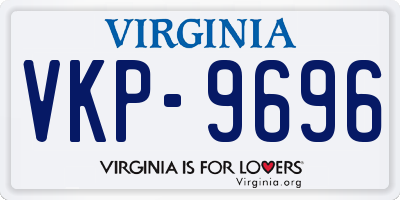 VA license plate VKP9696