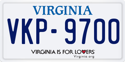 VA license plate VKP9700