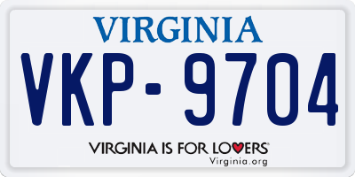 VA license plate VKP9704