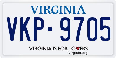 VA license plate VKP9705
