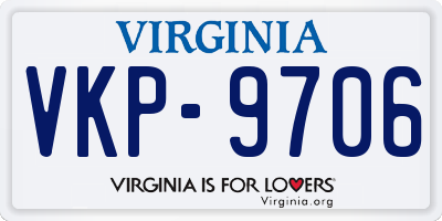 VA license plate VKP9706
