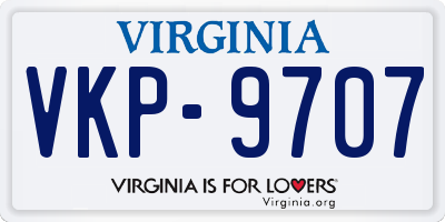 VA license plate VKP9707