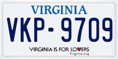 VA license plate VKP9709
