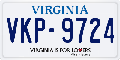 VA license plate VKP9724