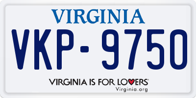 VA license plate VKP9750