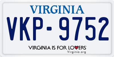 VA license plate VKP9752