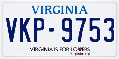 VA license plate VKP9753