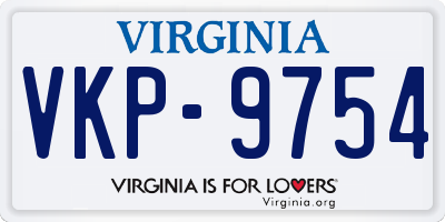 VA license plate VKP9754