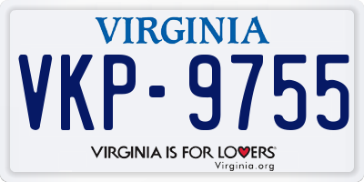 VA license plate VKP9755