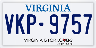 VA license plate VKP9757