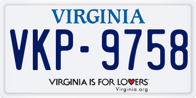 VA license plate VKP9758