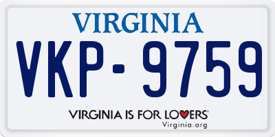 VA license plate VKP9759