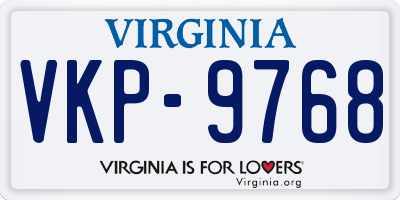 VA license plate VKP9768