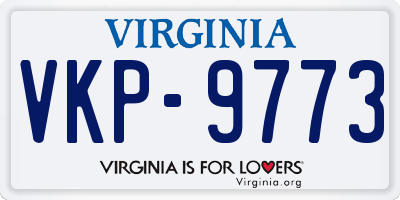VA license plate VKP9773