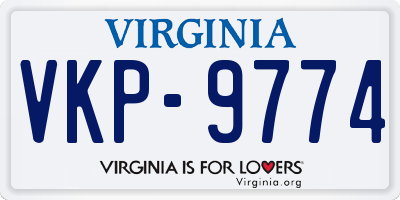VA license plate VKP9774