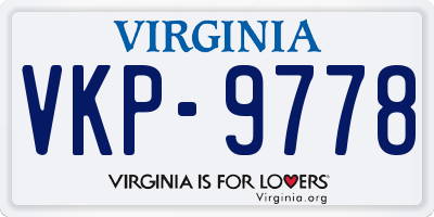 VA license plate VKP9778