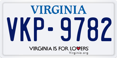 VA license plate VKP9782