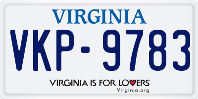 VA license plate VKP9783