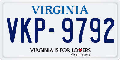VA license plate VKP9792