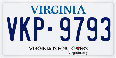 VA license plate VKP9793