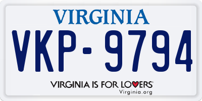 VA license plate VKP9794